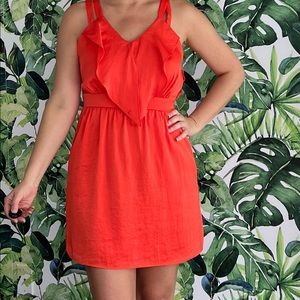Orange open back dress